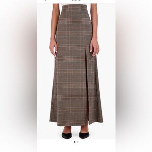 Ookie & Lala Plaid High Waist Maxi Skirt